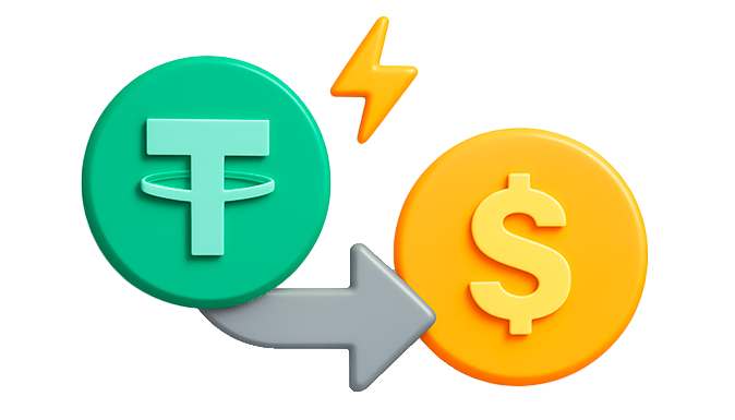 Exchanging USDT for USD cash instantly at InstaXchange Turkey